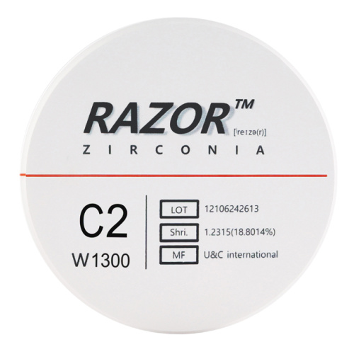 Диск циркониевый Razor 1300, размер 98х16мм, оттенок C2, однослойный