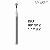 Бор алмазный MANI BR-45SC по ISO 001, шарооб.,012х1,1х19,2мм,макс.скорость 450 тыс.об,зерн.SC,5шт от Дентал-Ист