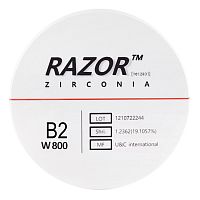 Диск циркониевый Razor 800, однослойный, размер 98х25мм, оттенок B2, UNC Inc (Корея)