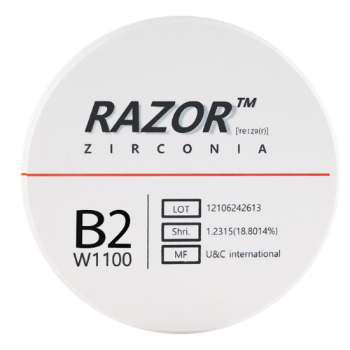 Диск циркониевый Razor 1100, размер 98х16мм, оттенок B2, однослойный