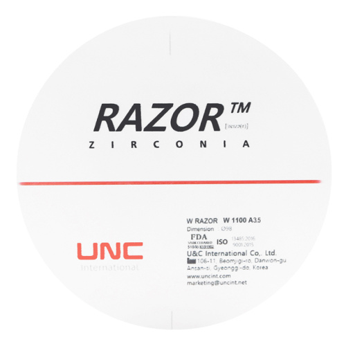Диск циркониевый Razor 1100, размер 98х12мм, оттенок A3.5, однослойный