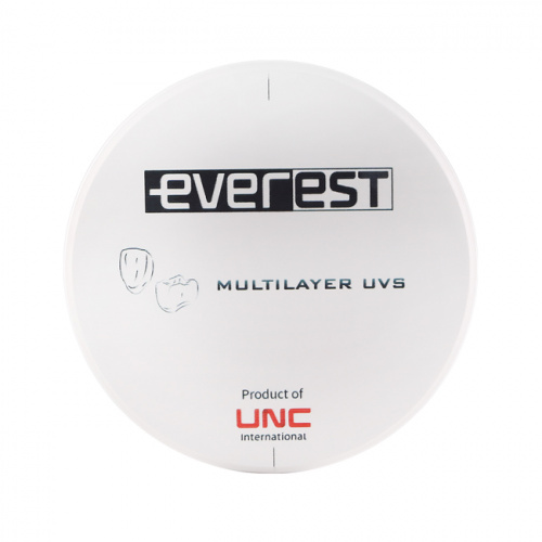 Диск циркониевый Everest Multilayer UVS, размер 95х16 мм, цвет BL3, многослойный, для ускоренной синтеризации за 40 минут от Дентал-Ист