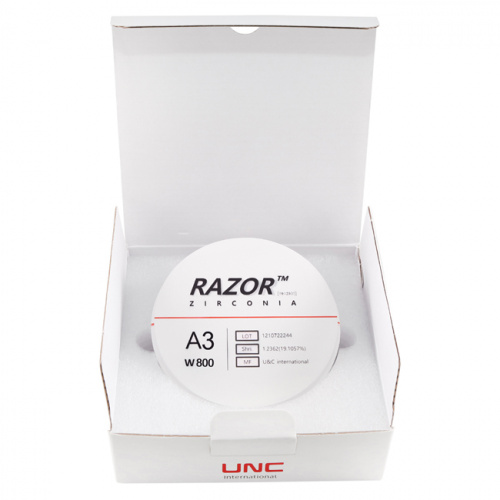 Диск циркониевый Razor 800, однослойный Zirconzahn, 95х25мм, A3, UNC Inc (Корея) от Дентал-Ист фото 8