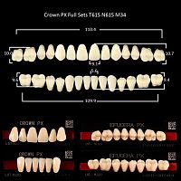 Зубы PX CROWN / EFUCERA, цвет A3, фасон T61S/N61S/34, полный гарнитур, 28шт. от Дентал-Ист