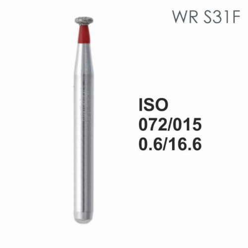 Бор алмазный MANI WR-S31F по ISO 072, колесо,015х0,6х16,6мм,макс.скорость 300 тыс.об,зерн.F,5шт