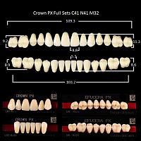 Зубы PX CROWN / EFUCERA, цвет C1, фасон C41/N41/32, полный гарнитур, 28шт. от Дентал-Ист