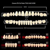 Зубы PX CROWN / EFUCERA, цвет W05, фасон T51S/N42/30, полный гарнитур, 28шт. от Дентал-Ист