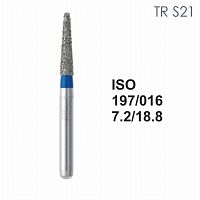 Бор алмазный MANI TR-S21 по ISO 197, конус,016х7,2х18,8мм,макс.скорость 450 тыс.об,зерн.S,5шт