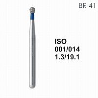Бор алмазный MANI BR-41 по ISO 001, шарооб., 014х1,3х19,1 мм, макс.скорость 450 тыс.об, зерн.S, 5 шт