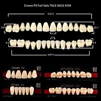 Зубы PX CROWN / EFUCERA, цвет B1, фасон T61S/N61S/34, полный гарнитур, 28шт. от Дентал-Ист