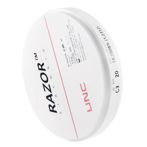 Диск циркониевый Razor 800, однослойный, размер 98х20мм, оттенок C3, UNC Inc (Корея) от Дентал-Ист фото 2