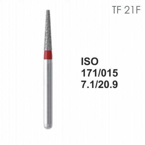 Бор алмазный MANI TF-21F по ISO 171, конус, 015х7,1х20,9 мм, макс.скорость 450 тыс.об, зерн.F, 5 шт