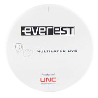 Диск циркониевый Everest Multilayer UVS, размер 95х22мм, оттенок B1, многослойный, для ускоренной синтеризации за 40 минут от Дентал-Ист