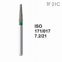 Бор алмазный MANI TF-21C по ISO 171, конус,017х7,2х21,0мм,макс.скорость 450 тыс.об,зерн.C,5шт