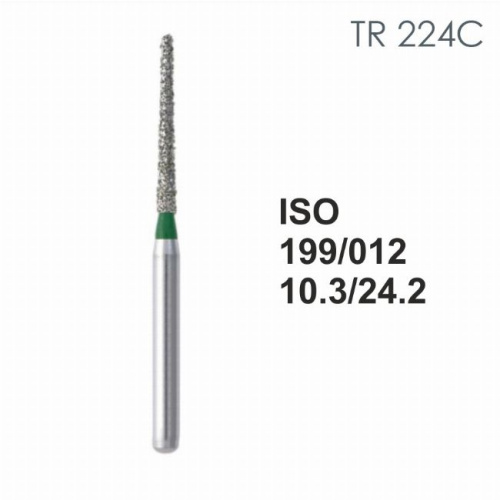 Бор алмазный MANI TR-224C по ISO 199, конус,012х10,3х24,2мм,макс.скорость 300 тыс.об,зерн.C,5шт