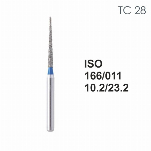 Бор алмазный MANI TC-28 по ISO 166, конус,011х10,2х23,3мм,макс.скорость 300 тыс.об,зерн.S,5шт