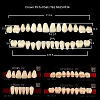 Зубы PX CROWN / EFUCERA, цвет D2, фасон T61/N61S/34, полный гарнитур, 28шт. от Дентал-Ист