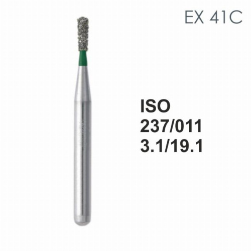 Бор алмазный MANI EX-41C по ISO 237, груша,011х3,1х19,1мм,макс.скорость 300 тыс.об,зерн.C,5шт