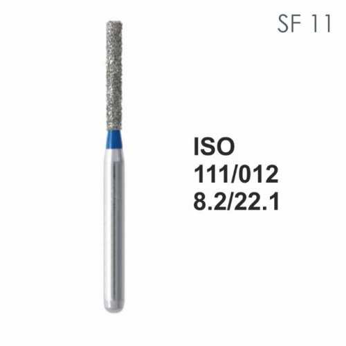 Бор алмазный MANI SF-11 по ISO 111, цилиндр,012х8,2х22,1мм,макс.скорость 450 тыс.об,зерн.S,5шт