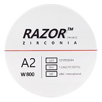 Диск циркониевый Razor 800, однослойный Zirconzahn, 95х25мм, A2, UNC Inc (Корея) от Дентал-Ист