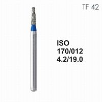 Бор алмазный MANI TF-42 по ISO 170, конус,012х4,2х19,0мм,макс.скорость 300 тыс.об,зерн.S,5шт