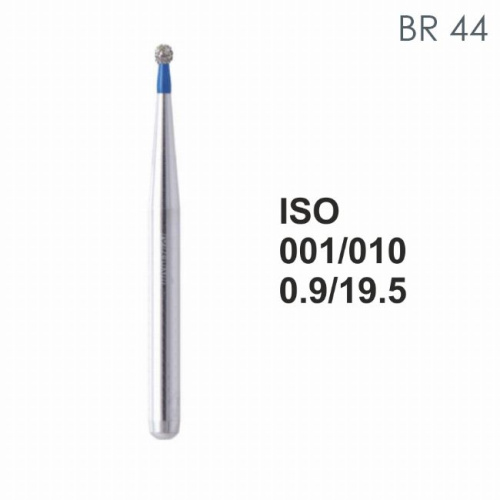Бор алмазный MANI BR-44 по ISO 001, шарооб.,010х0,9х19,5мм,макс.скорость 450 тыс.об,зерн.S,5шт