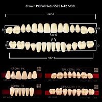 Зубы PX CROWN / EFUCERA, цвет W05, фасон S52S/N42/30, полный гарнитур, 28шт.
