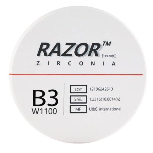 Диск циркониевый Razor 1100, размер 95х16мм, оттенок B3, однослойный