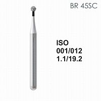 Бор алмазный MANI BR-45SC по ISO 001, шарооб.,012х1,1х19,2мм,макс.скорость 450 тыс.об,зерн.SC,5шт