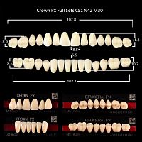 Зубы PX CROWN / EFUCERA, цвет D3, фасон C51/N42/30, полный гарнитур, 28шт.