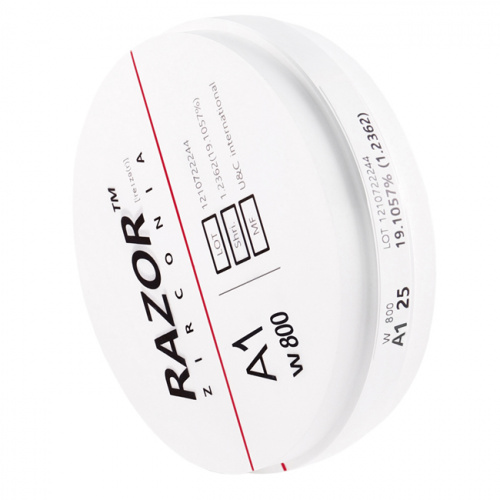 Диск циркониевый Razor 800, однослойный Zirconzahn, 95х25мм, A1, UNC Inc (Корея) от Дентал-Ист фото 2